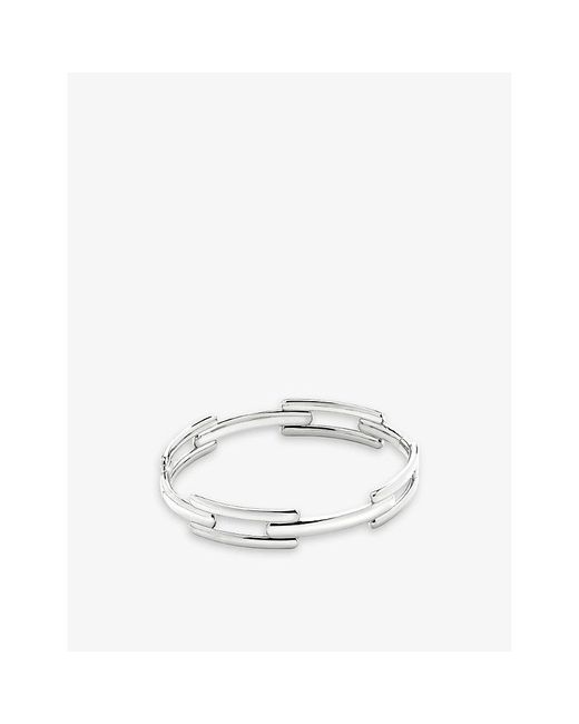 Monica Vinader White Signature Sterling- Link Bangle