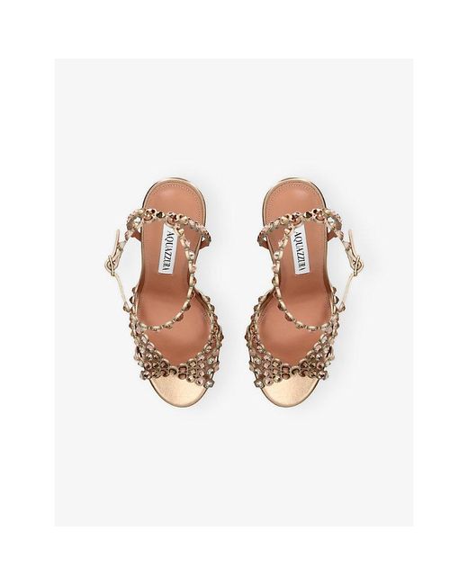Aquazzura White Tequila 105 Leather Heeled Sandals
