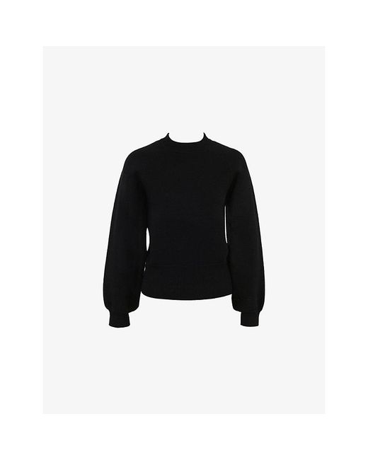 House Of Cb Black Cressida Relaxed-Fit Wool-Blend Jumper