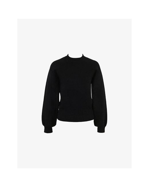 House Of Cb Black Cressida Relaxed-Fit Wool-Blend Jumper