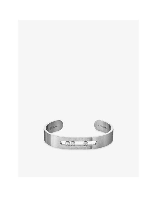 Messika White Move Titanium And 0.23Ct Diamond Bangle Bracelet for men