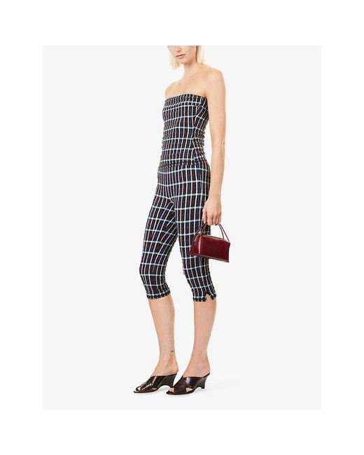 Peachy Den Blue Cindy Bandeau Stretch-Woven Top