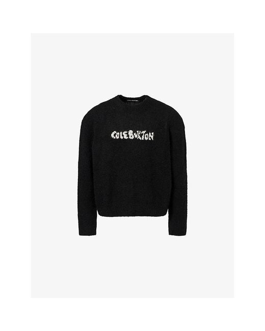 Cole Buxton Black Signed-Logo Knitted Wool-Blend Jumper for men