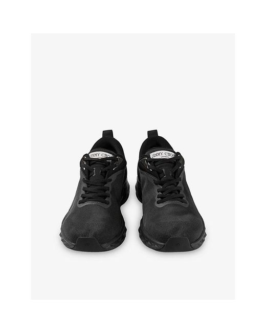Jimmy Choo Black Diamond Run Knit Jacquard Woven Trainers for men