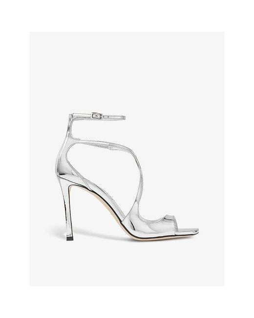 Jimmy Choo White Azia 95 Leather Heeled Sandals