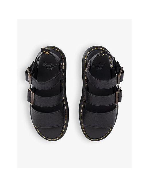 Dr. Martens Black Gryphon Quad Strap-embellished Platform Leather Sandals