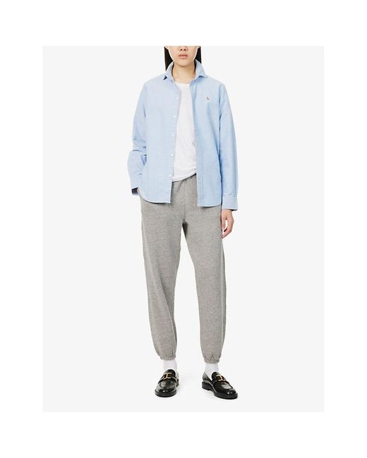 Polo Ralph Lauren Gray Athletic Straight-Leg Cotton-Blend Jersey Jogging Bottoms