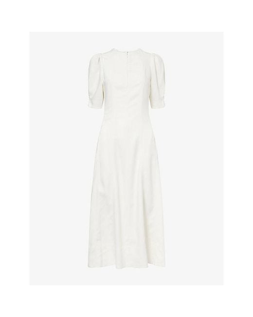 ME+EM White Panelled Fit-And-Flare Woven Maxi Dress