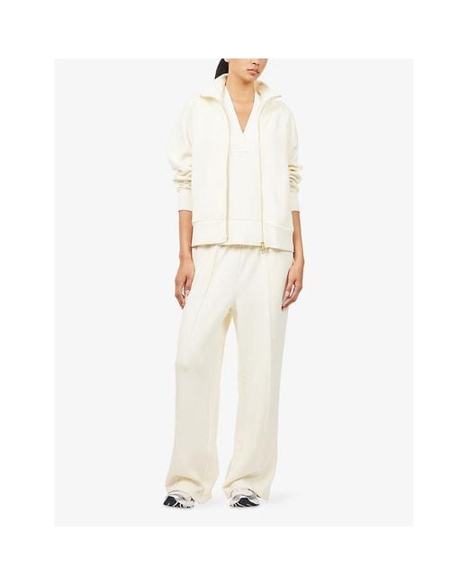 Varley White Freida V-Neck Knitted Tank Top