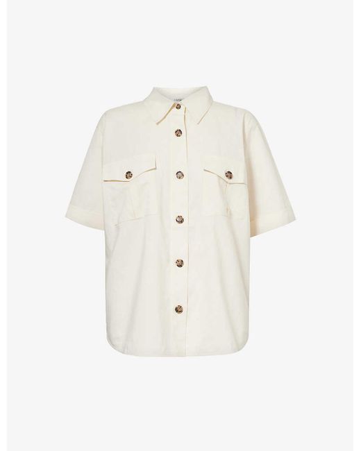 FRAME White Patch-pocket Cotton-blend Utility Shirt
