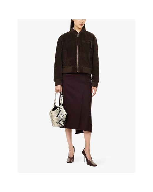 Arma Brown Elysia Classic Suede Bomber Jacket