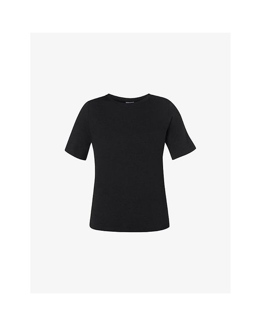 Sweaty Betty Black Essential Crew Neck Cotton-Jersey T-Shirt