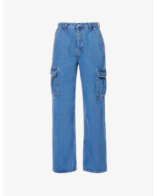 Frankie Shop Denim Kai Wide-leg High-rise Jeans in Blue | Lyst Australia
