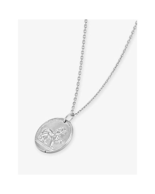 Van Cleef & Arpels White Zodiaque Medal Leo Rhodium-Plated 18Ct- Pendant