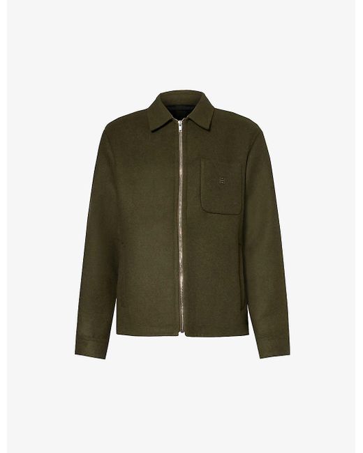 Givenchy Green Double-faced Point-collar Wool And Silk-blend Jacket for men