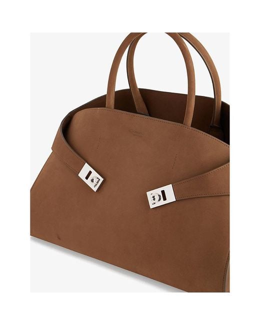 Ferragamo Brown Hug Leather Top-handle Bag
