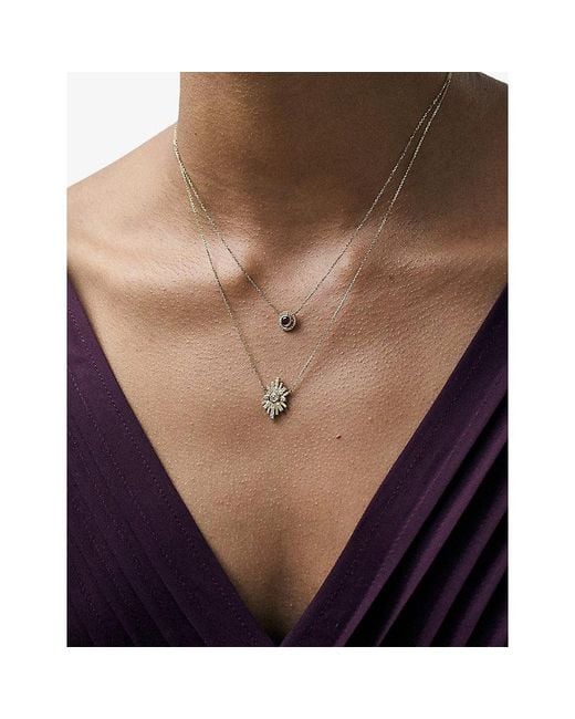 Astley Clarke Metallic Atomic 14Ct- And 0.254Ct Lab-Grown Diamond Pendant Necklace