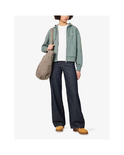 Carhartt Green Casey Logo-Embroidered Cotton Hoody