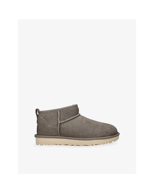 Ugg Gray Utra Mini Suede Ankle Boots
