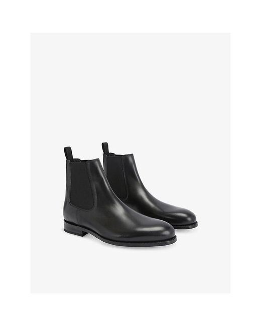 Kurt Geiger Black Sloane Leather Chelsea Boots for men