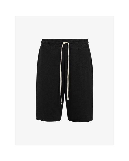 AllSaints Black Helix Straight-Fit Cotton-Jersey Shorts for men