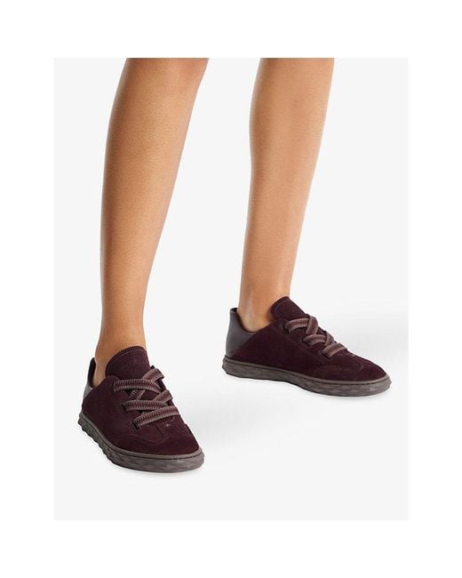 Jimmy Choo Brown Diamond Light Flex Suede Trainers