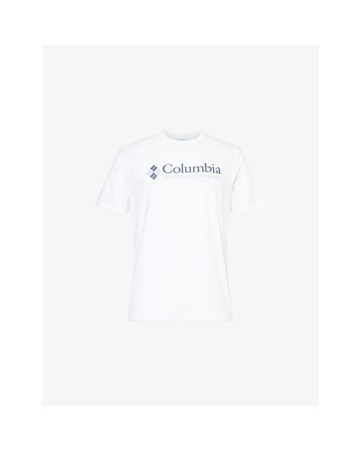Columbia White Basic Logo Short-Sleeves Cotton-Jersey T-Shirt for men