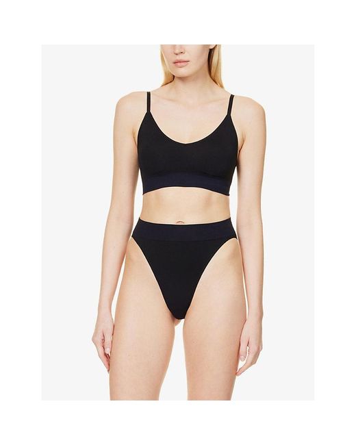 Sloggi Black Ever Infused Padded-Cup Stretch-Woven Bralette