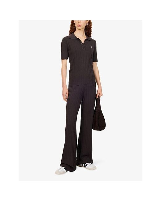 Sporty & Rich Multicolor Src-Embroidered Ribbed Knitted Trousers