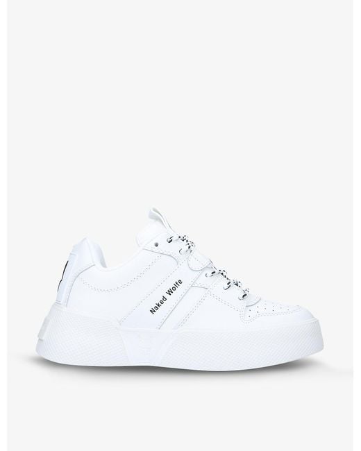 Naked Wolfe White Pixie Leather Mid-rise Trainers