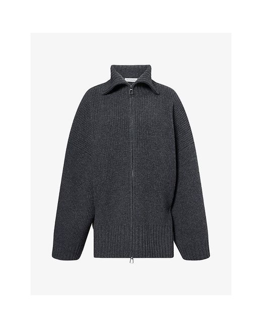 Frankie Shop Blue Veda Knitted Wool Cardigan