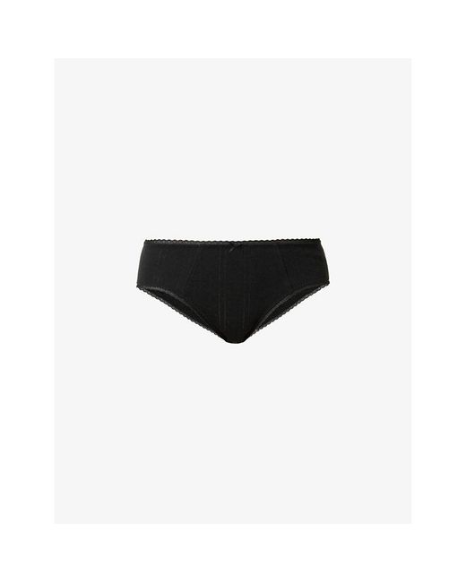 Cou Cou Intimates Black Cosy Pointelle Organic-Cotton Briefs