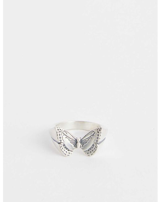Serge Denimes White Butterfly 925 Sterling- Ring for men