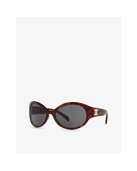 Céline Brown Cl40271i Triomphe Oval-frame Acetate Sunglasses