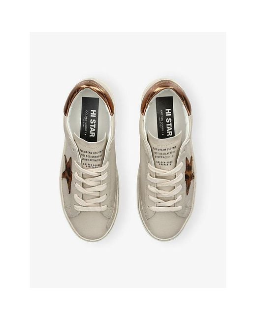 Golden Goose Deluxe Brand White Hi Star Leather Trainers