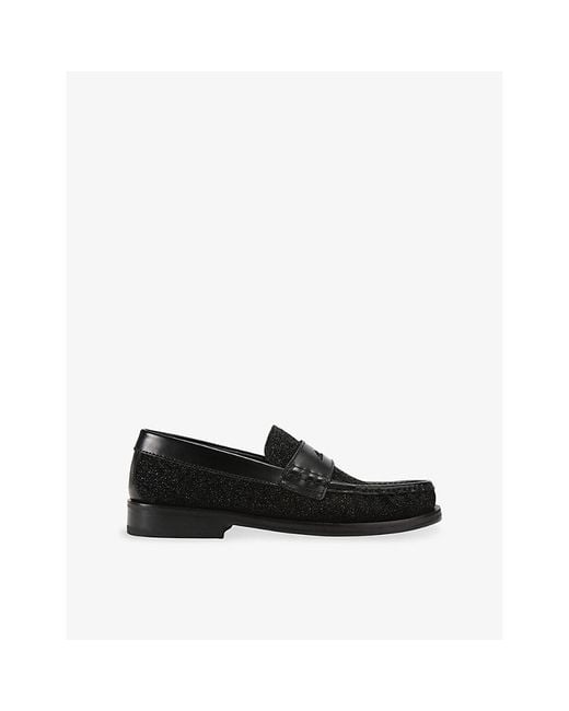 Kurt Geiger Black Lombard Leather Loafers for men