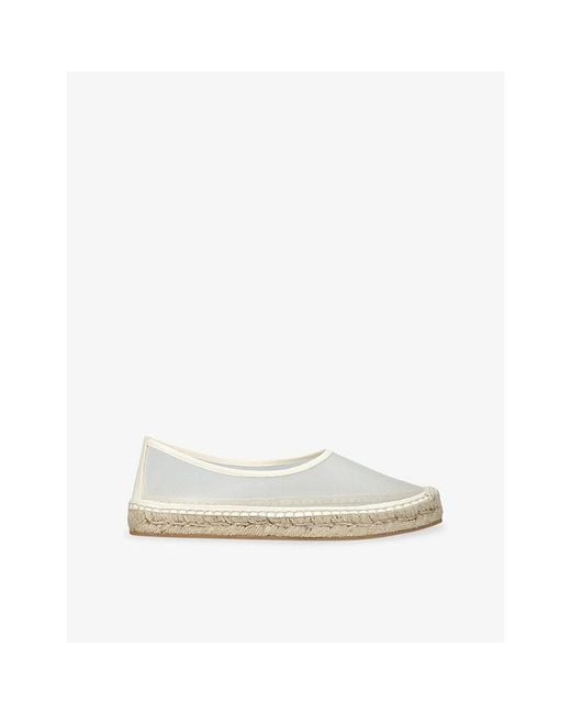 Dear Frances Natural Vespa Mesh And Leather Espadrille Flats