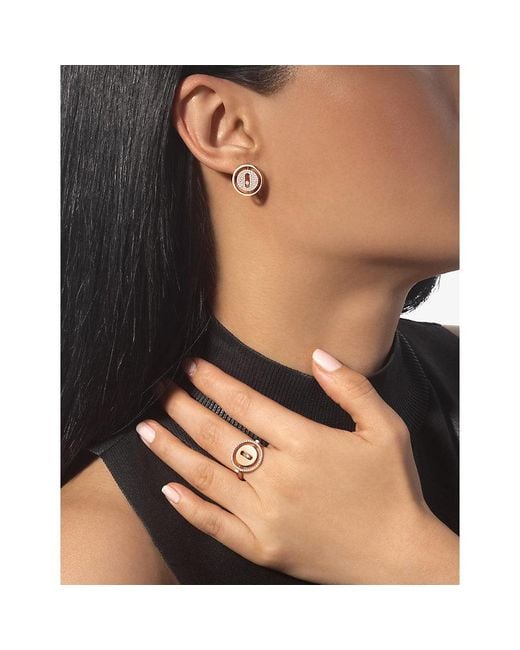 Messika White Lucky Move Pave 18Ct And 0.48Ct Diamond Stud Earrings