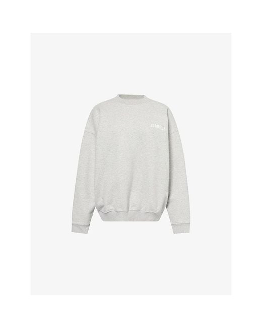 ADANOLA White Varsity Oversized Cotton-Jersey Sweatshirt