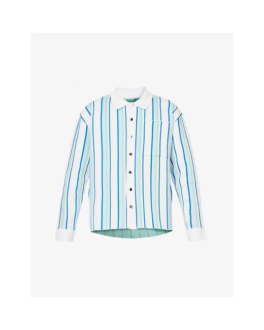 Jacquemus La Chemise Maille Striped Boxy-fit Cotton-blend Polo