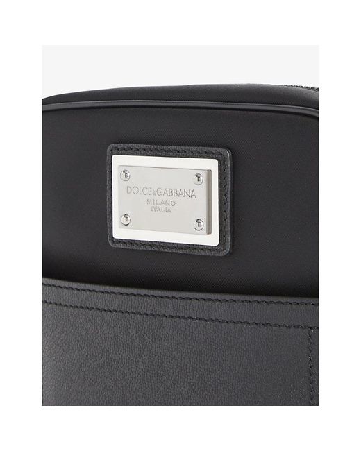 Dolce & Gabbana Black Brand-plaque Leather And Shell Cross-body Bag for men