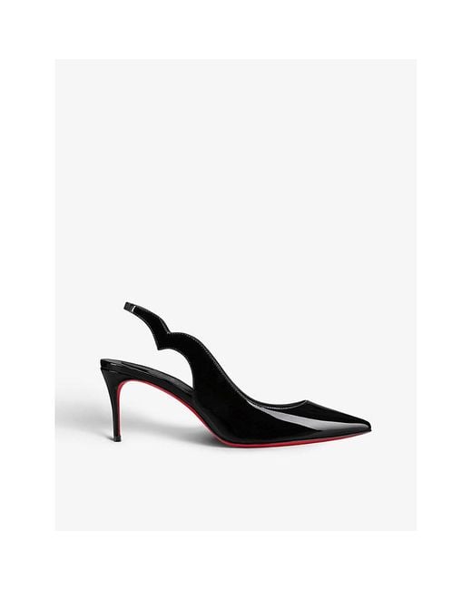 Christian Louboutin Black Hot Chick 70 Patent-Leather Slingback Pumps