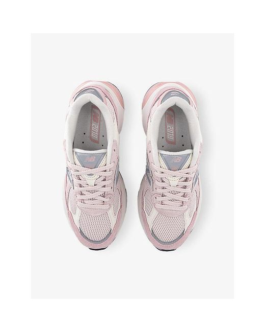 New Balance White 2010 Suede And Mesh Trainers