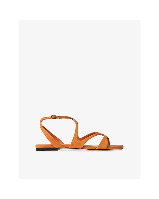 Jimmy Choo Brown Ayla Suede Flat Sandals