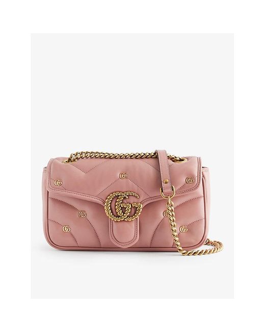Gucci Pink Marmont Quilted-leather Cross-body Bag