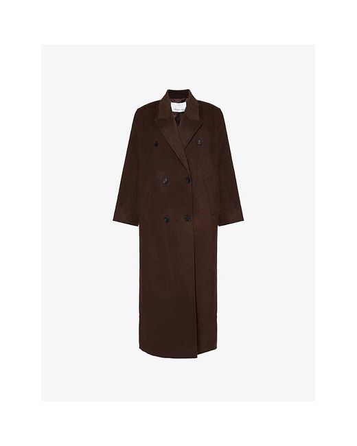 Frankie Shop Brown Gaia Oversized Double-Breasted Wool-Blend Coat