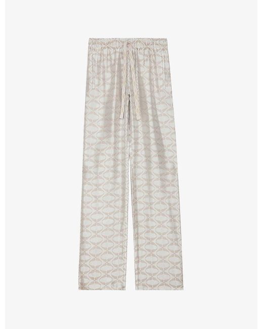 Zadig & Voltaire White Pomy Drawstring-waist Jacquard Woven Trousers