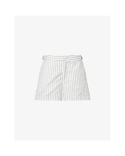 Orlebar Brown White Bulldog Seersucker Swim Shorts for men