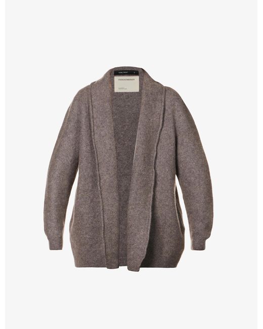 Frenckenberger Shawl-collar Brushed Cashmere Cardigan in Brown | Lyst