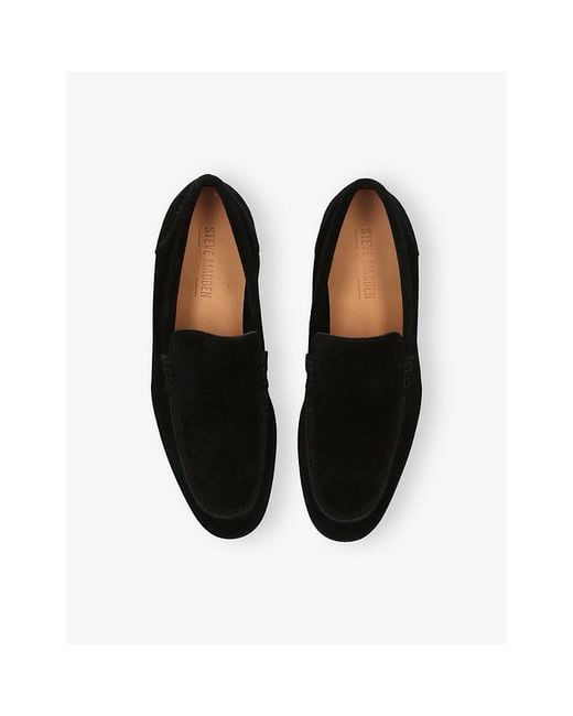 Steve Madden Black Eirik Suede Loafers for men